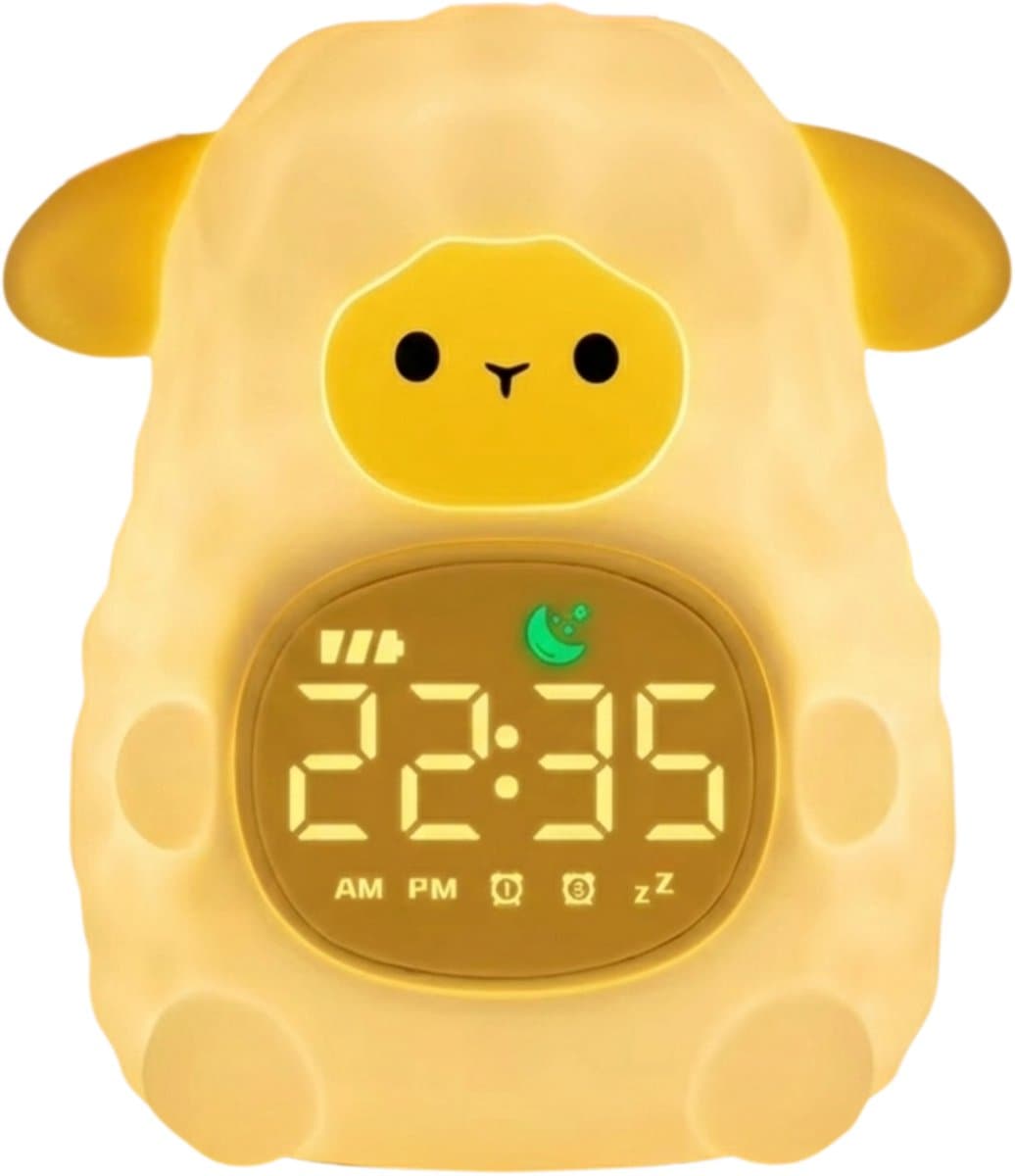 Flores® Slaaptrainer Schaap – Kinderwekker met White Noise – Nachtlampje & Dimfunctie – Slaapwekker Kind (EAN: 8720299733589)