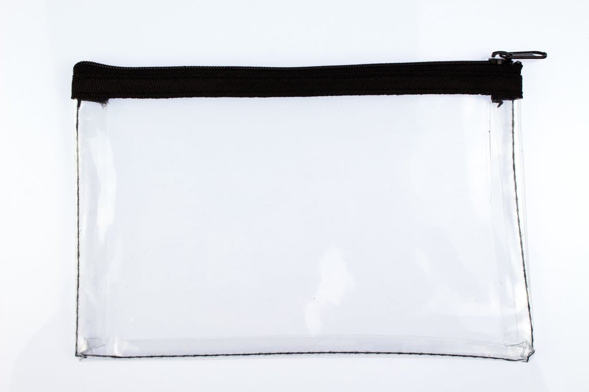 Kangaro - penetui - doorzichtig - 20 x 12,5 cm - zwarte rits - K-56202 (EAN: 8712127098267)