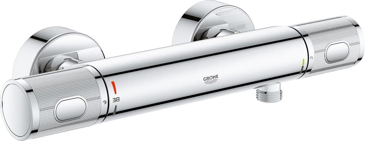 GROHE Precision Feel Thermostatische Douchekraan - 12 cm - Waterbesparend - Met CoolTouch technologie - Inclusief koppelingen - Chroom (EAN: 4005176613067): Eerste indruk Design meets veiligheid 🚿