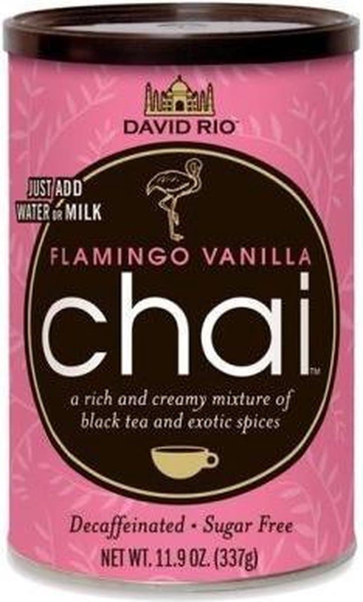 David Rio Chai Tea Latte Flamingo Vanilla Decaf - cafeïne- en suikervrij (EAN: 0658564973379): Het is Heerlijk Heerlijk!