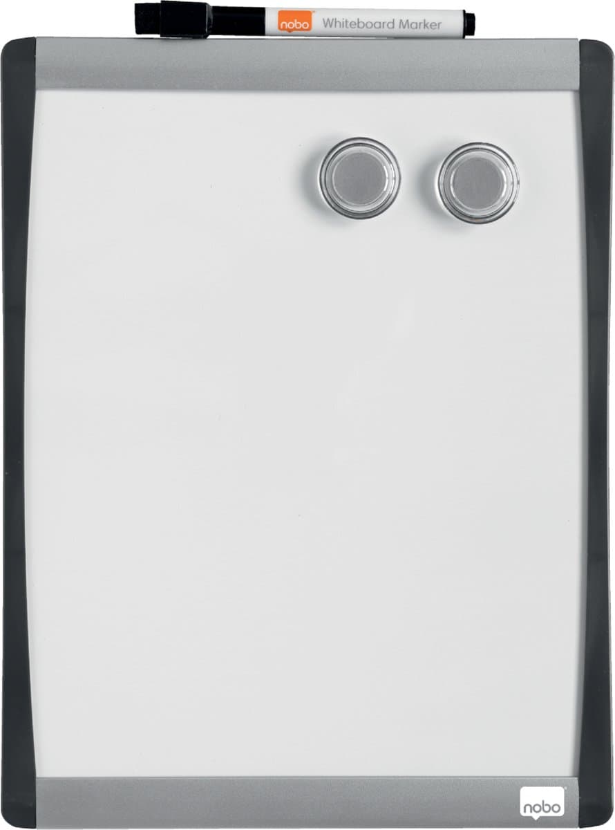Nobo Magnetisch Whiteboard - 21,5 x 28 cm - Inclusief Marker, Magneten en Foamtape - Wit (EAN: 5028252344364)
