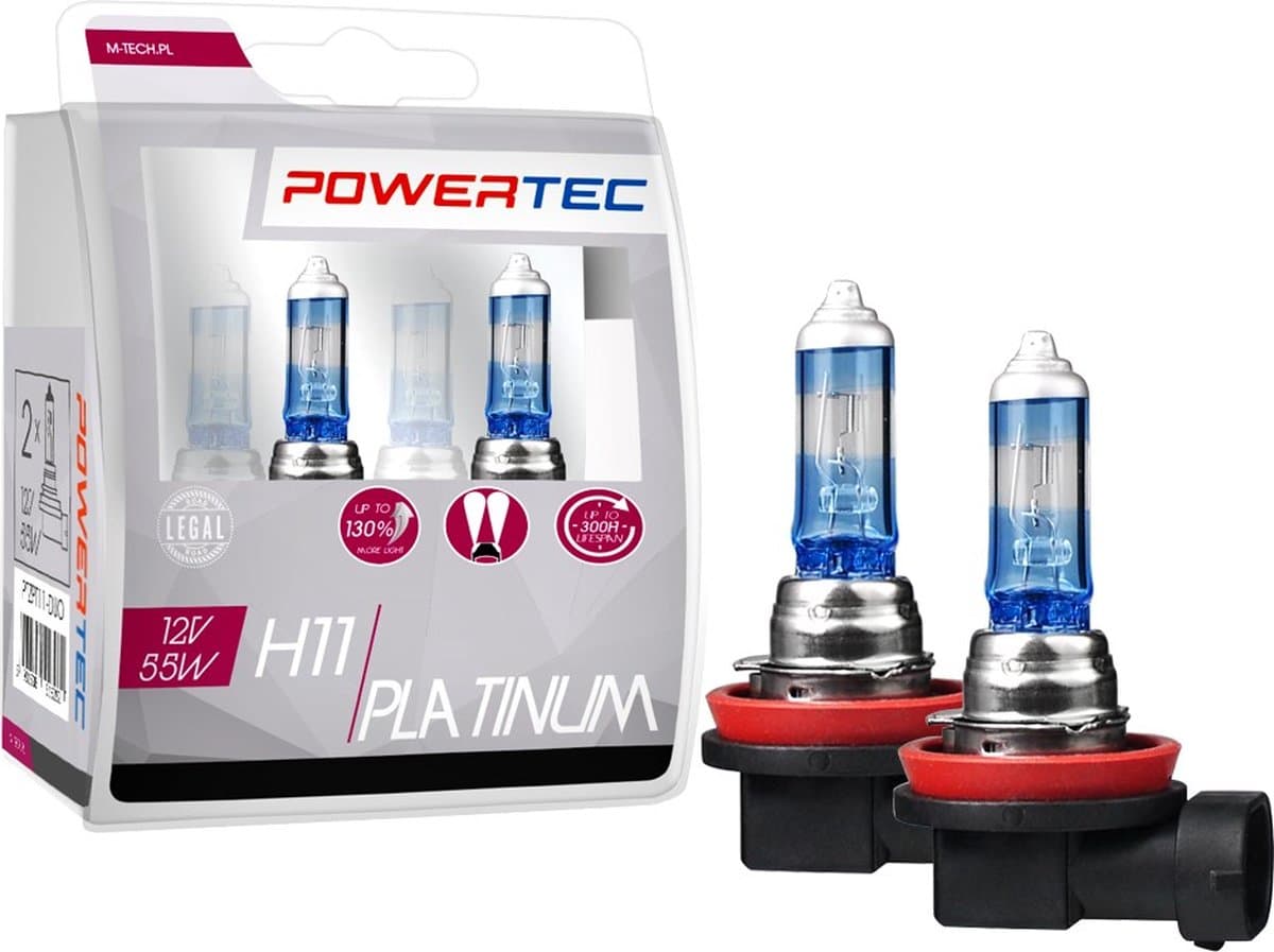 Powertec H11 12V – Platinum +130% Lichtopbrengst – Set van 2 (EAN: 5901508516282)