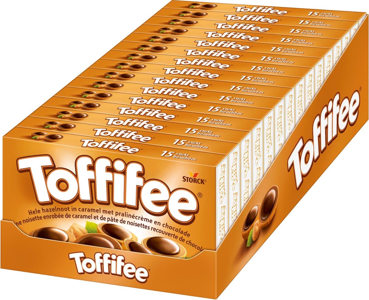 Toffifee - Hele hazelnoot in caramel met pralinécrème en chocolade - 15 stuks (EAN: 4014400018547)