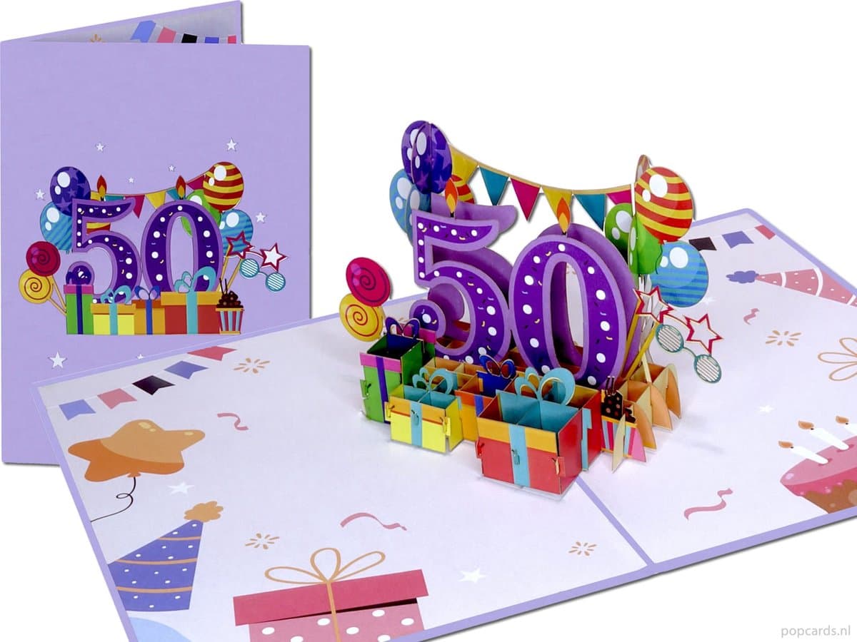 Popcards popupkaarten – Verjaardag Verjaardagskaart Jarig Jubileum 50 jaar Felicitatie pop-up kaart 3D wenskaart (EAN: 4805388554277)