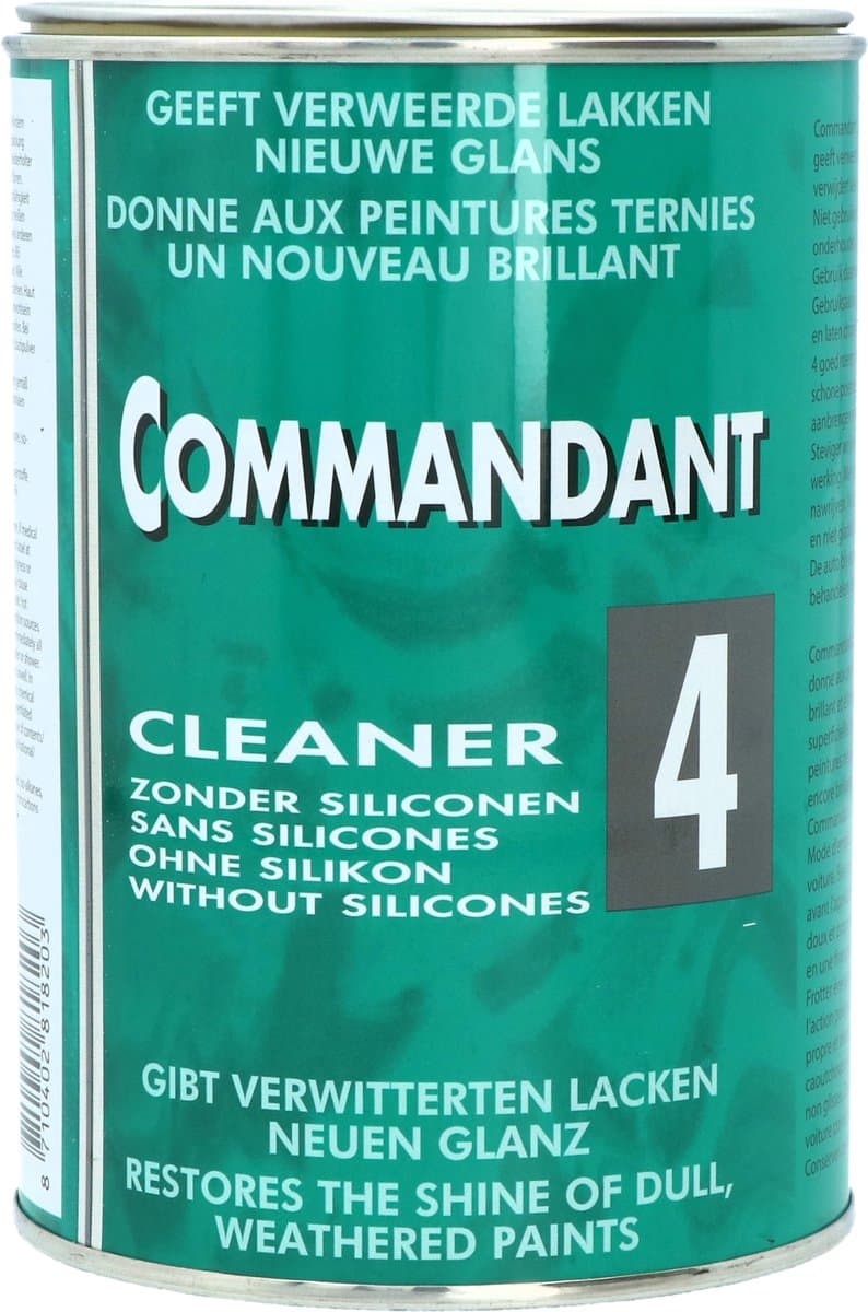 Commandant Cleaner 4 - Autolak reinigen - Geeft nieuwe glans - Polijstende werking - Verwijdert krasjes - Siliconen Vrij - Inhoud 1KG (EAN: 8711293399857)