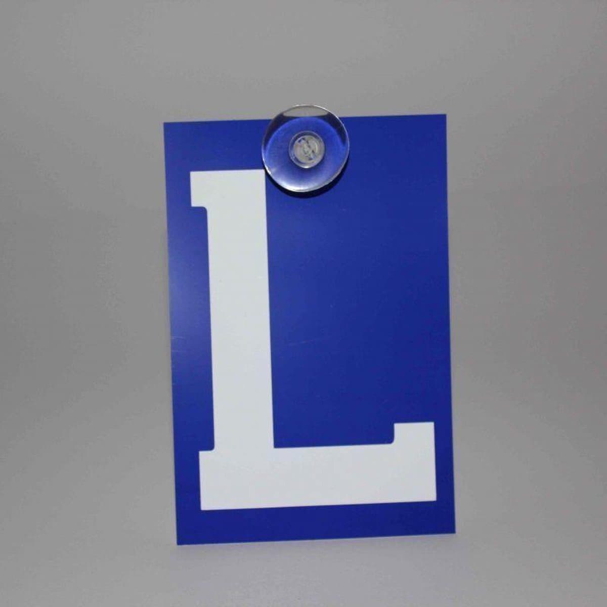 Plaat L met zuignap Auto - Rijschool - Rijbewijs (EAN: 5407004790466)