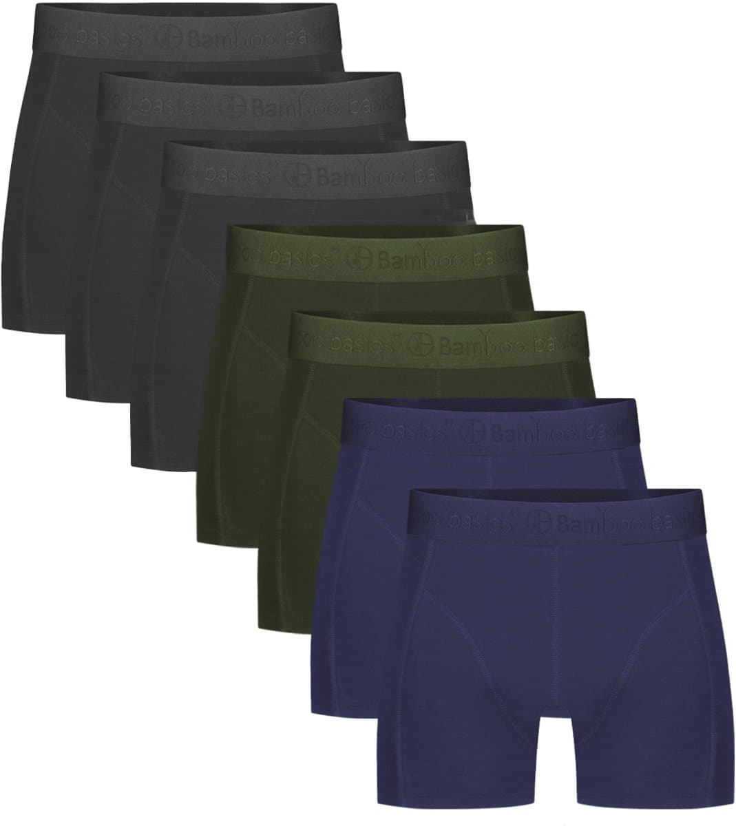 Bamboo Basics Heren Bamboe Boxershorts Rico (7-pack) - Navy, Army & Zwart Ton Sur Ton - Ondergoed Heren - Boxershort Heren Lange pijp - Maat L (EAN: 8719008070329): Waarom bamboe 🤔