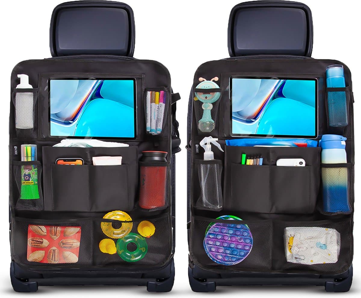 ForDig Autostoel Organizer (2 stuks) - Tablet Houder Auto - Autostoel Organizer voor Kinderen - Universeel - Zwart (EAN: 8720168420251)
