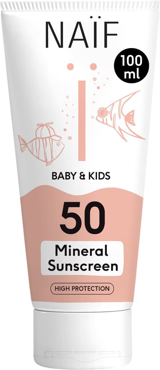 Naïf - Minerale Zonnebrand crème - Baby's & Kinderen - SPF50 - 100ml (EAN: 8720938341984): **Voordelen Zoek welk werk wordt niet gedaan**