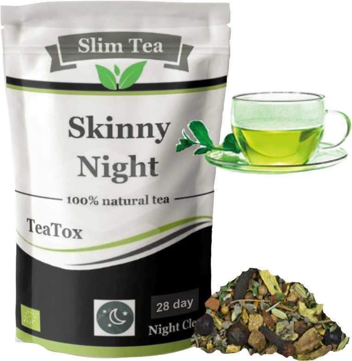 Slim Teatox detox thee - afvallen en vetverbranding - kruidnagel - 28 daagse (EAN: 8720589374041): Eerste indruk de verpakking