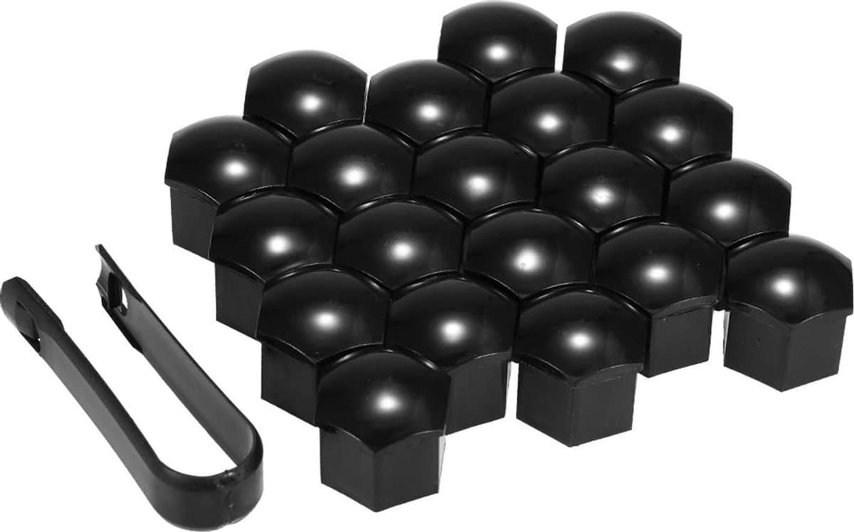 Wielmoerkapjes 17mm - wielbout kapjes - set van 20 stuks - zwart glans zwart (EAN: 6017115037023): Het kleine verschil dat groot doet