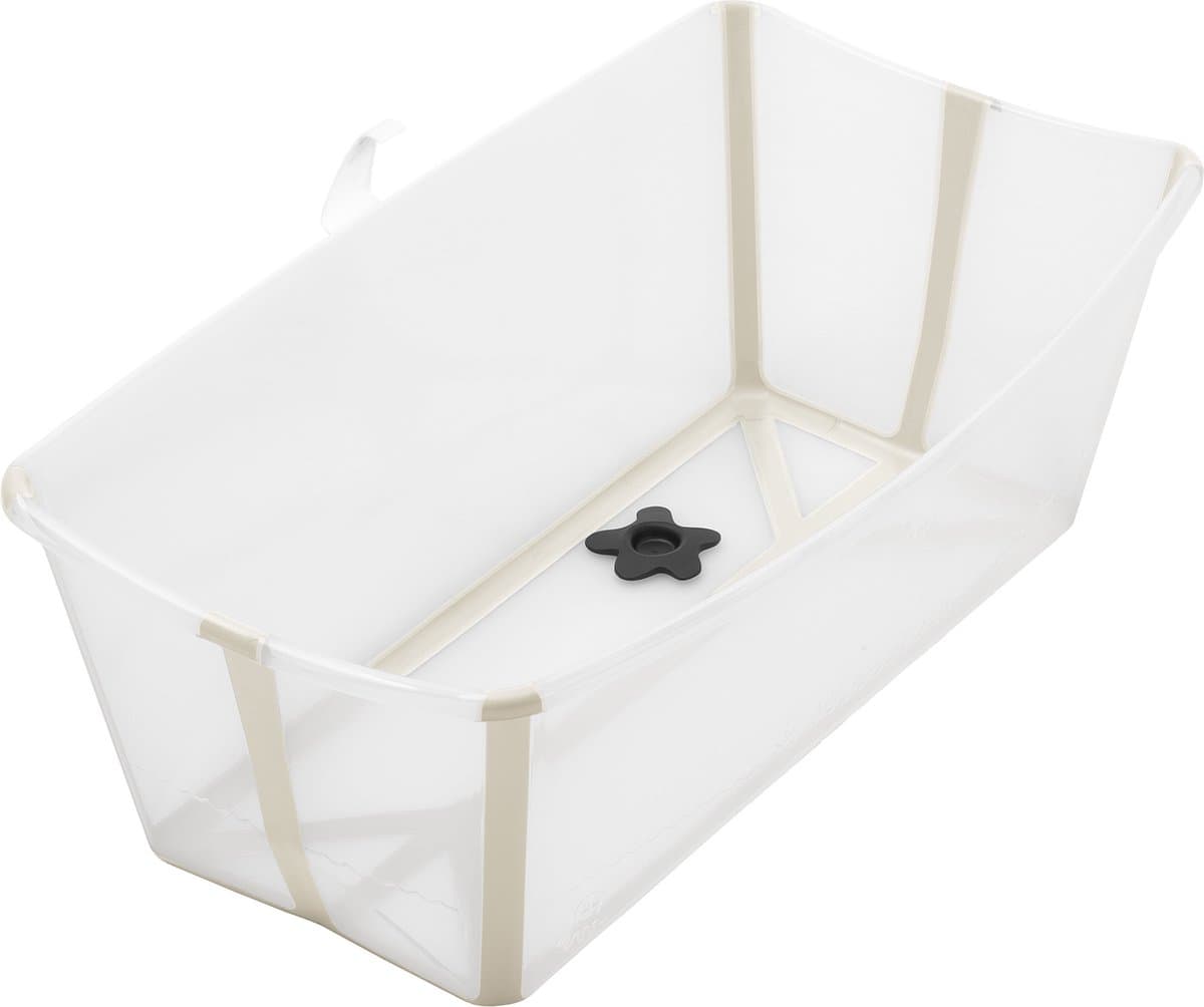 Stokke Flexi Bath X-Large, Sandy Beige - Ruim opvouwbaar babybadje - Lichtgewicht en gemakkelijk op te bergen - Handig voorthuis of op reis - Geschikt voor kinderen van 0-6 jaar (EAN: 7040355359128)