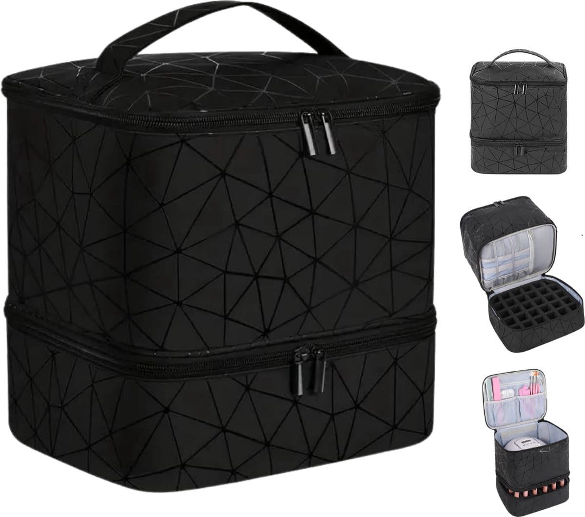 Nagellak Koffer - Draagtas - Nagelkoffer - Nail Art - Nagellak organizer - Geschikt voor 30 flesjes (EAN: 8720892365293): Eindelijk overzicht (zonder rammelende glaspotjes!)