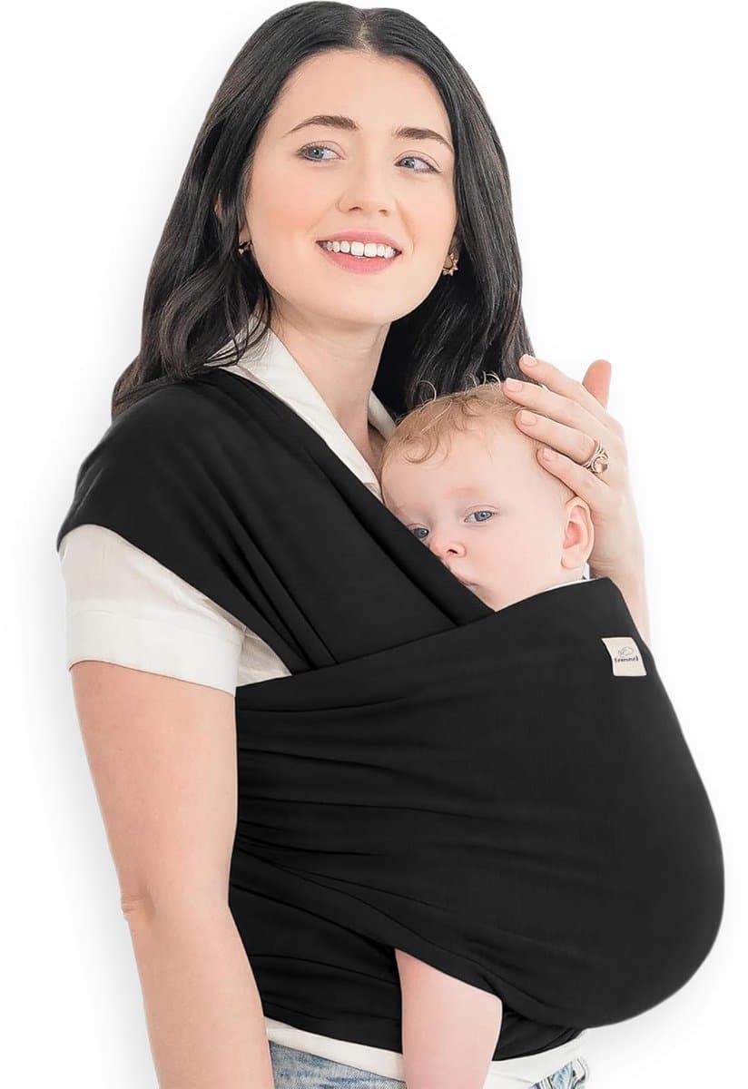 Frummel Baby Draagdoek Zwart - Draagzak - Baby Wrap - Baby carrier - Draagdoek baby - Baby 0-36 maanden - Newborn (EAN: 8721082143677)