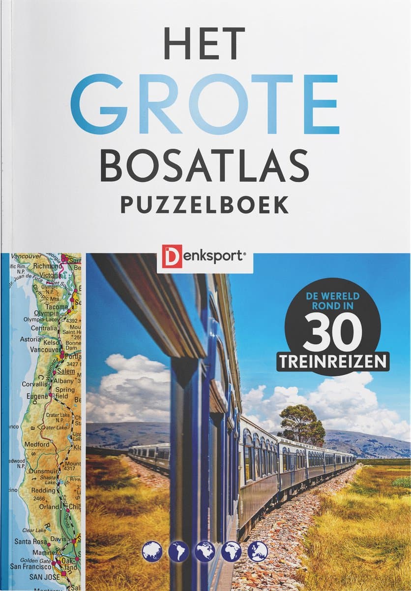 Denksport - Het Grote Bosatlas Puzzelboek - Treinreizen (EAN: 9789493361072)