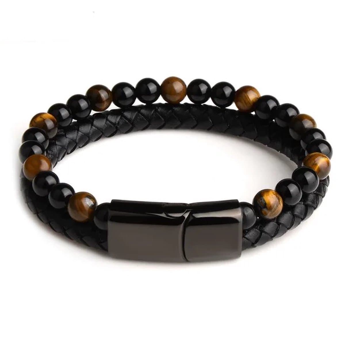 Tijgeroog Armband | Heren | Magneet Sluiting | leer en kralen | Zwart 21cm | Armbanden | Cadeau voor hem | verjaardag man (EAN: 8720618348487): Waarom deze armband zo’n fijne toevoeging is