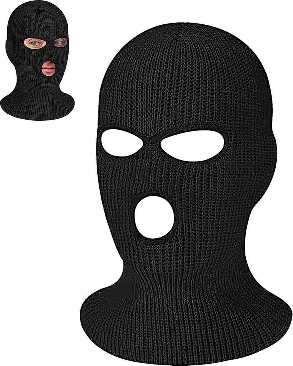YONO Bivakmuts 3 Gaten - Balaclava Driegaats Muts - Ski Mask - Heren - Dames - Zwart (EAN: 8720595028754)