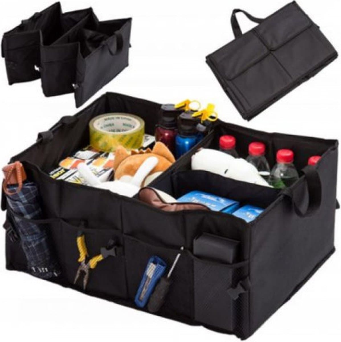Kofferbak Organizer tas - Organizer auto - Kofferbak opbergbox - Opvouwbaar - Zwart (EAN: 5907451333433)