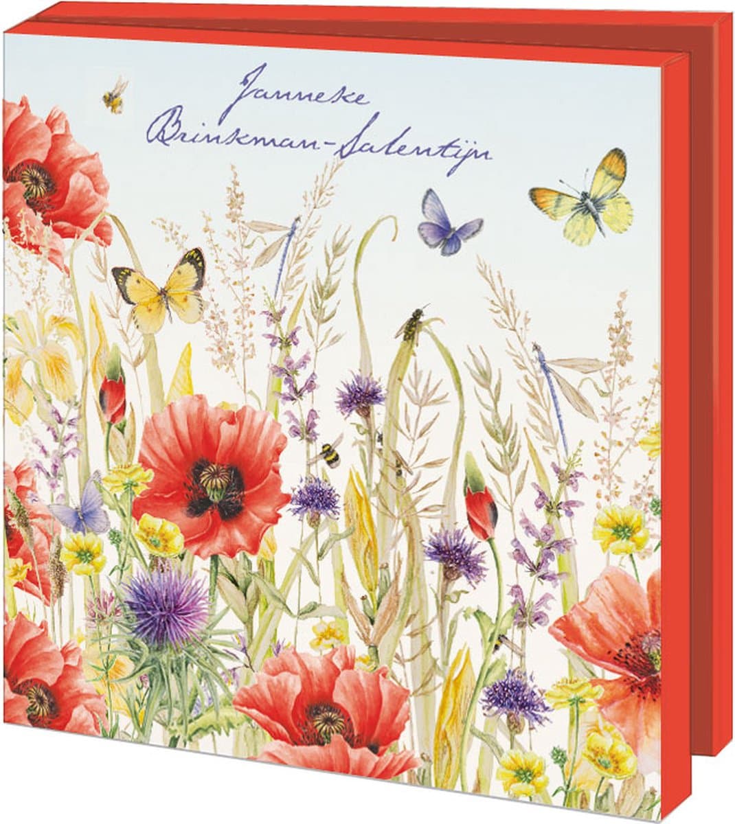 Bekking & Blitz - Wenskaartenmapje - Set Wenskaarten -Museum kaarten - Kunstkaarten - Uniek design - Bloemen – Klaprozen - Janneke Brinkman-Salentijn (EAN: 8716951358986): Waarom dit mapje meteen mijn aandacht trok