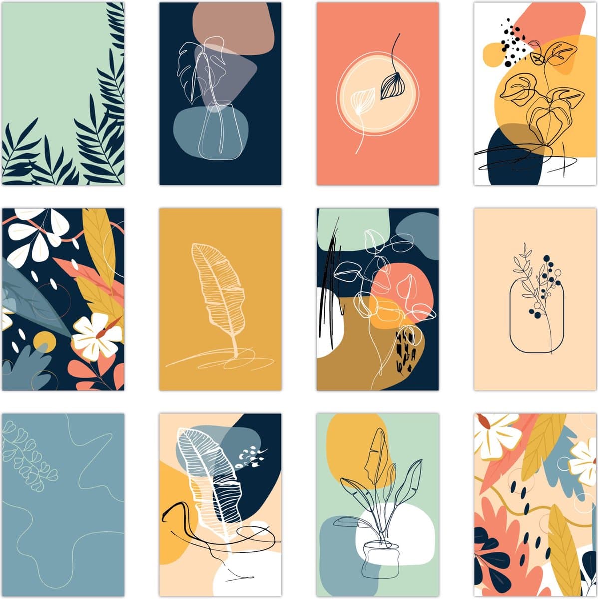 Partizzle 36x Wenskaarten met Enveloppen Set - Zonder Tekst - Leuke Ansichtkaarten Versturen - Bloemen & Natuur - 15x10 cm (EAN: 8720618046048)