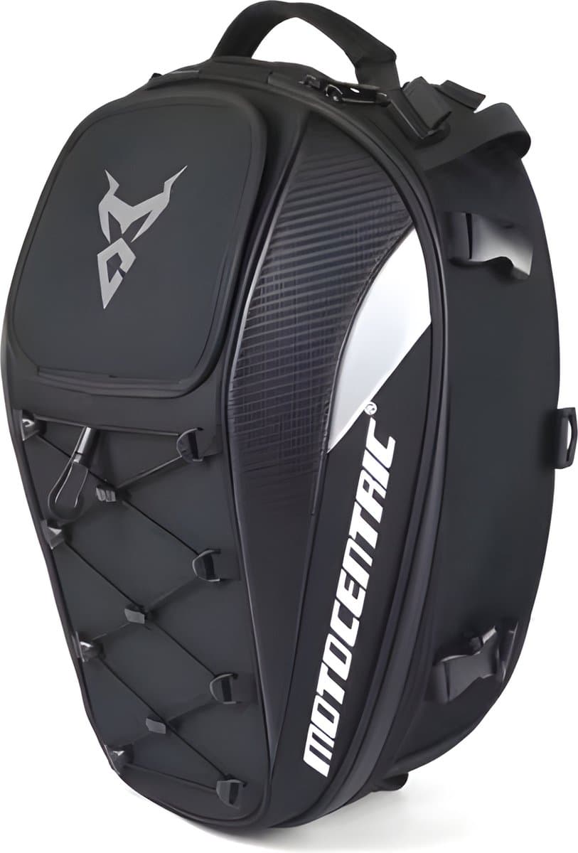 CarryQuest® - Motor Rugzak - Motor Zadeltas en Motor Rugzak in 1 - Motorhelm Tas - Motorhelm - Motorhelm Rugzak - Motorhelm Tassen - Carbon - 48L - Staarttas - Rugzak - Handtas - Schoudertas - Oxford - Carbonvezel - Bevestigingsriem - Grijs (EAN: ...