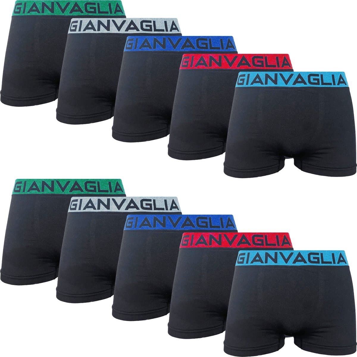 Microfiber Heren Boxershort - 10-pack - Zwart - Maat M/L - Heren Ondergoed (EAN: 6090302084055)