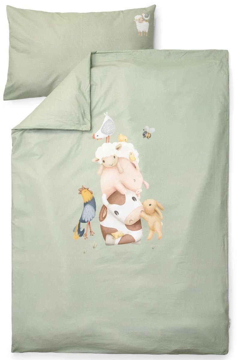 Ledikant dekbedovertrek - Groen - Little Farm (EAN: 8721122585559): 🎈 Waarom dit dekbedovertrek mijn aandacht trok
