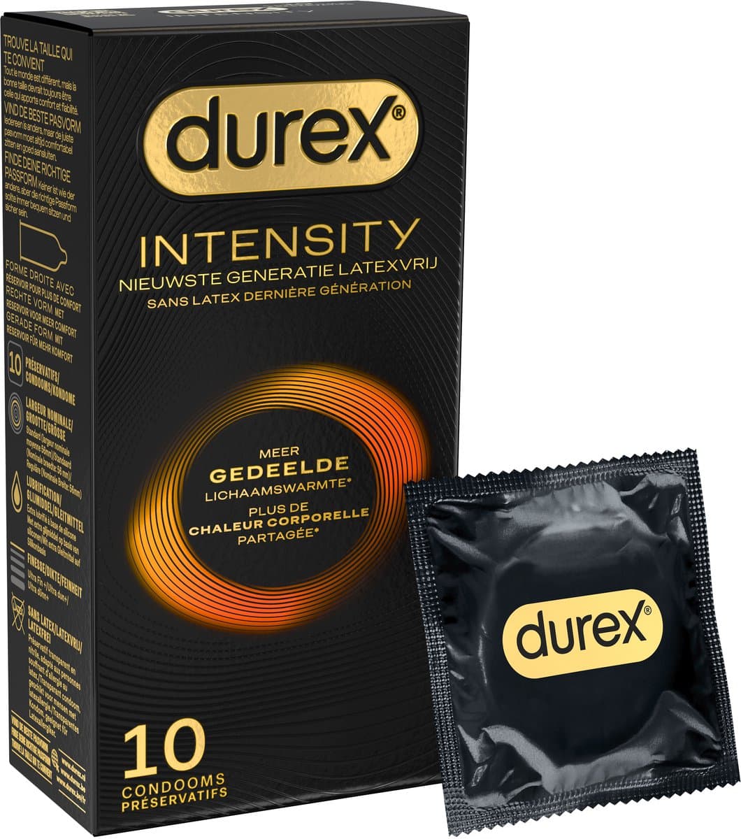 Durex Intensity Condooms 10st - Nieuwste generatie ultradunne, latexvrije condooms voor mannen – Gedeelde lichaamswarmte (EAN: 8710552315553)