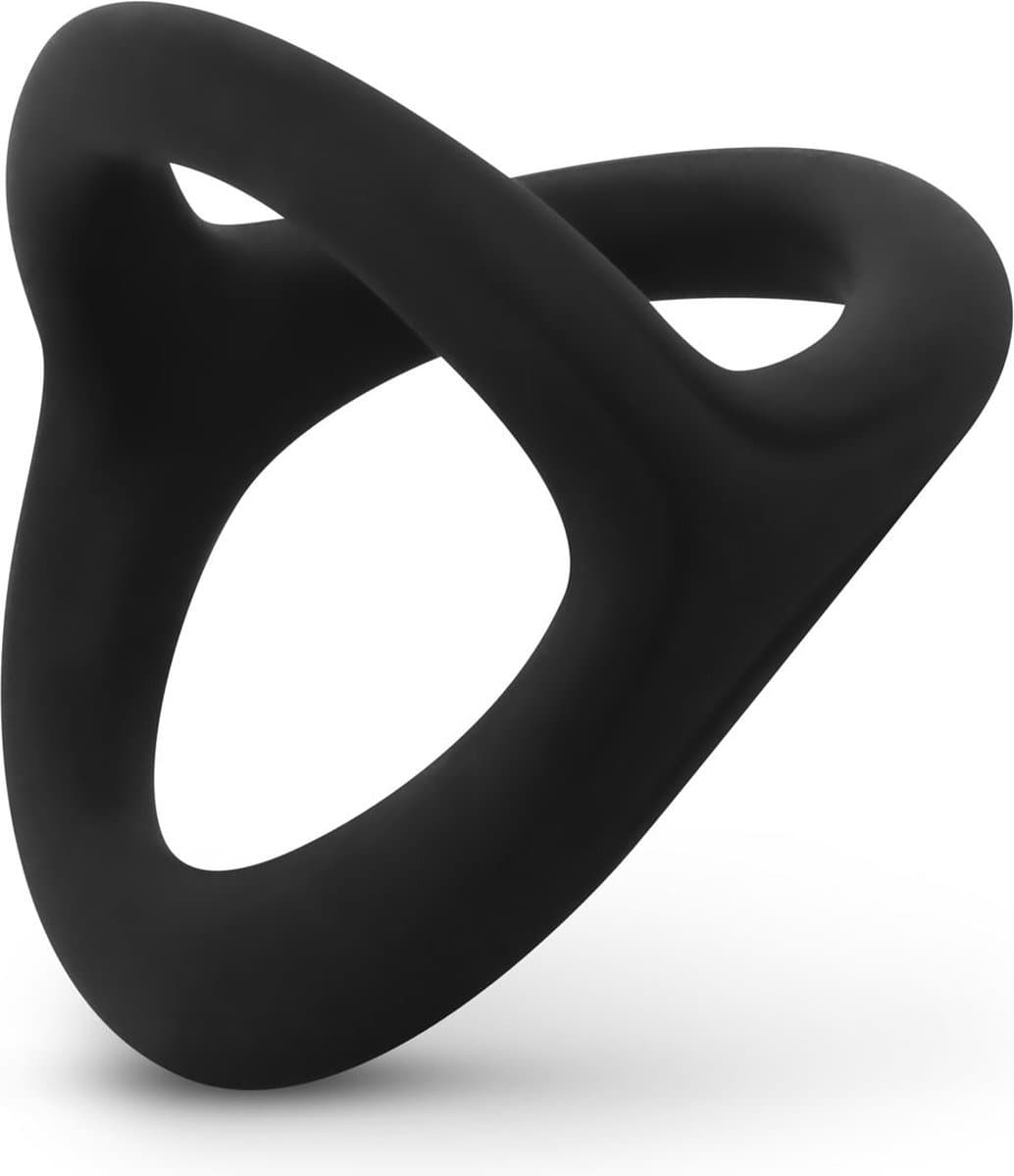 EasyToys - Flexibele Siliconen Cock en Balzakring - Zacht Siliconen - Cockring - Seksspeeltjes - Penisring - Cockringen - Cockring Vibrerend - Sex Toys voor Mannen - Zwart (EAN: 8719934004320)