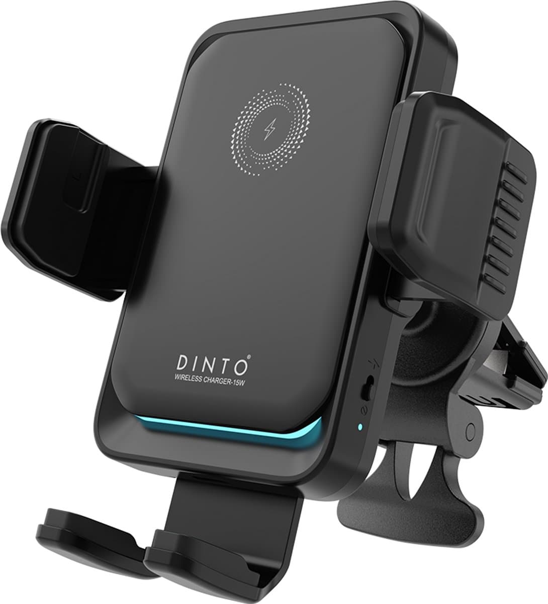 DINTO® Telefoonhouders Auto 15W QI Draadloze Oplader - Ventilatierooster, Raam, Dashboard - Autolader - GSM houder auto (EAN: 8721082258012): 🚗 **Ontwerp & Veelzijdigheid Pas Bij Elke Auto (En Elke Stijl)**