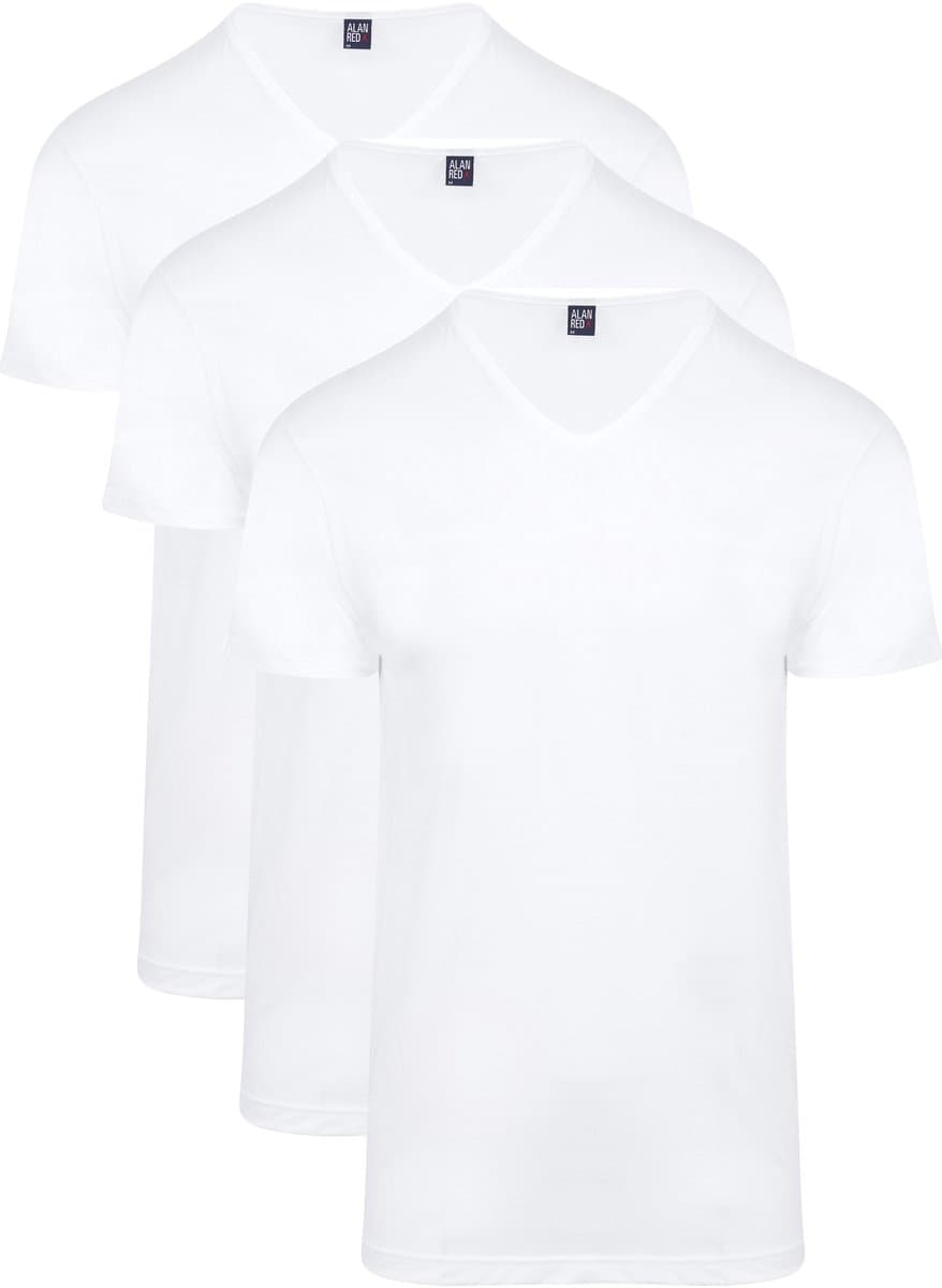 Alan Red Vermont T-Shirt V-Hals Wit 3 pack - Maat L - Heren - T-shirt basis (EAN: 8056590867013)