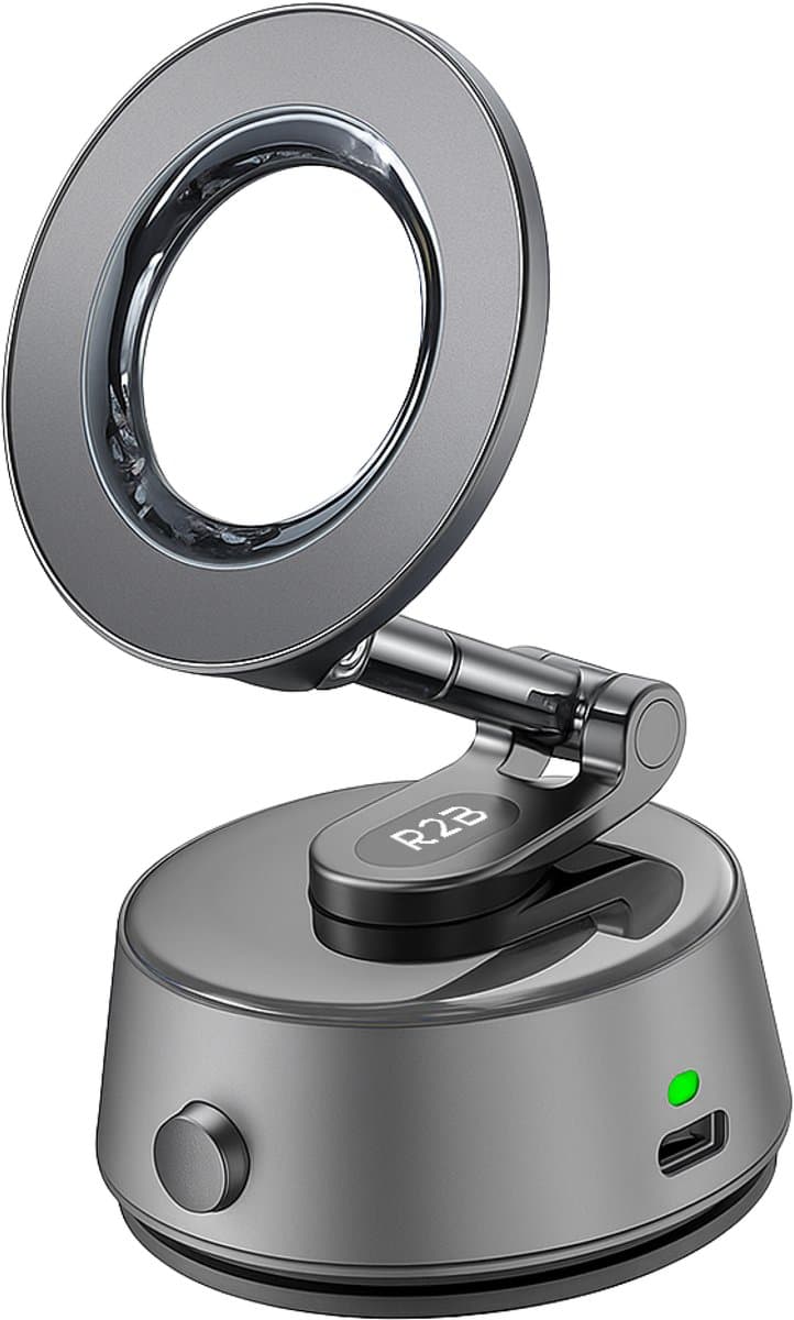 R2B Telefoonhouders Auto met Elektrische Vacuüm Zuignap - Magnetisch & Opvouwbaar - Raam/Dashboard - Dashboardpad - GSM Houder Auto - Autohouder - Geschikt voor MagSafe - Mobiel Telefoon Houder - Auto Telefoonhouder - Phone Holder Car (EAN: 872113...
