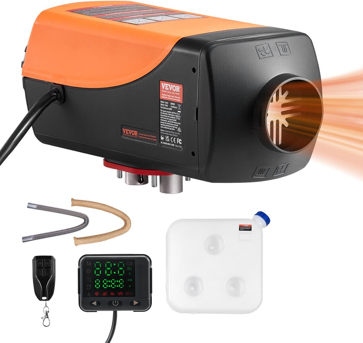 VEVOR 8KW 12V Diesel Standkachel - Dieselluchtverwarmer met Afstandsbediening & Digitaal Kleurendisplay - 10 L Brandstoftank - Geluidsarm (EAN: 0197988335856)