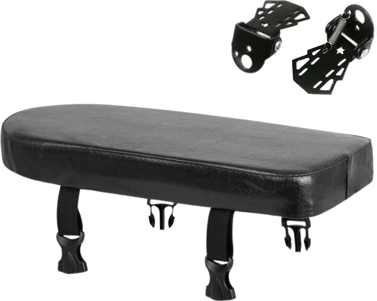 Fietsstoeltje Achterzitje - Met Voetsteuntjes - Fietszitje Achter - Bagagedrager Kussen - Fietsstoeltje Set - Achterzitje Fiets - Fietskussen Bagagedrager - Universeel - Zwart - Elektrische Fiets/ Fietsen/Elektrische Scooter - Verdikt - Zacht (EAN...