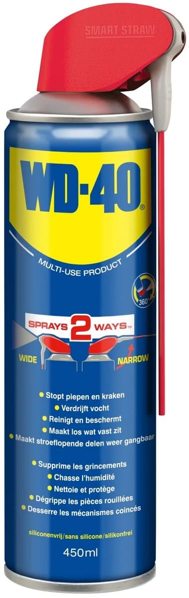 WD-40® Smart Straw - Verdrijft vocht - Stopt piepen & kraken - Beschermt tegen roest - Maakt vastgeroeste onderdelen los - Verwijdert olie, vuil & vet - 450ml (EAN: 5032227310377): Waarom de Smart Straw zo’n verschil maakt