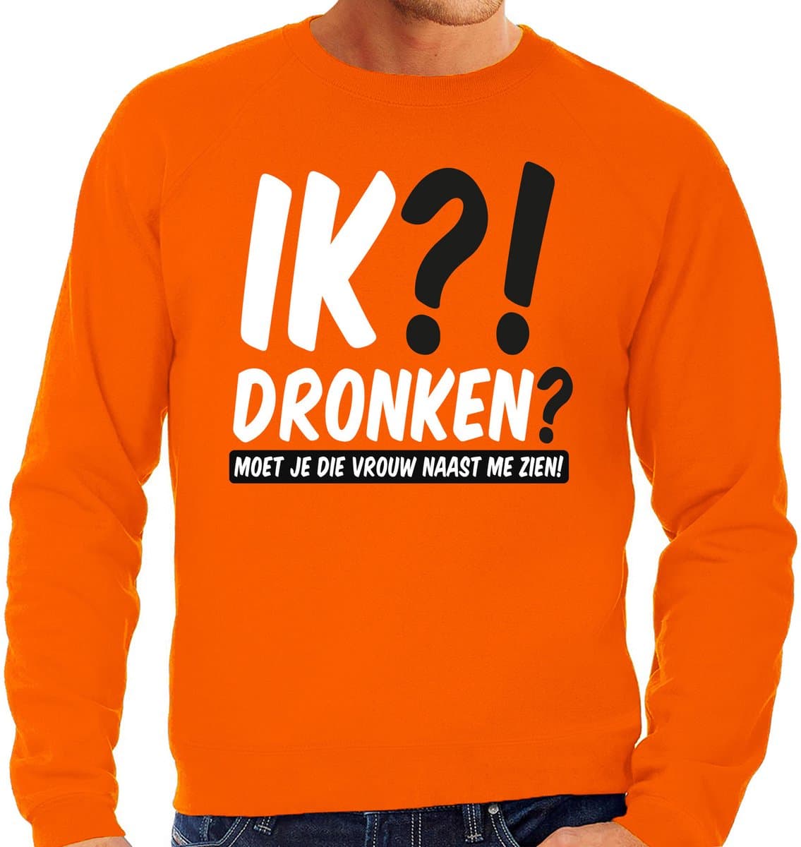Bellatio Decorations Koningsdag verkleed sweater heren - ik?! dronken? moet je die vrouw zien - oranje XL (EAN: 8721131358847): **Eerste indrukken Sierlijk of sjalok**