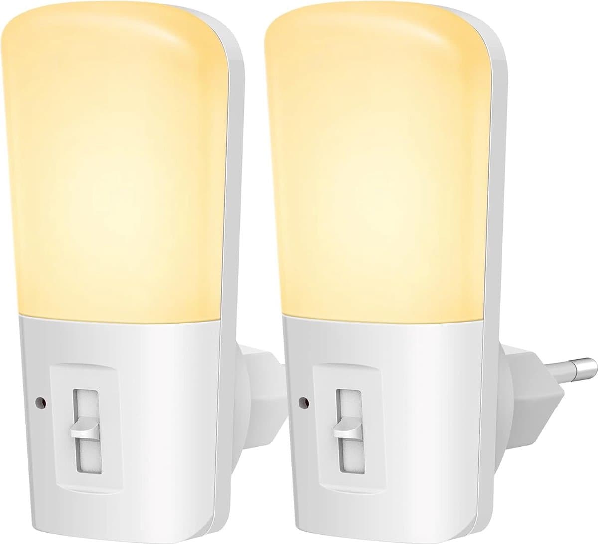 Qumax LED Nachtlampje Stopcontact 2 stuks - Dimbare Nachtlampjes met Sensor - Nachtlampje Babykamer - Nacht Lamp - Dag en Nacht Sensor - Kinderen & Baby - Wit (EAN: 8720618939050)