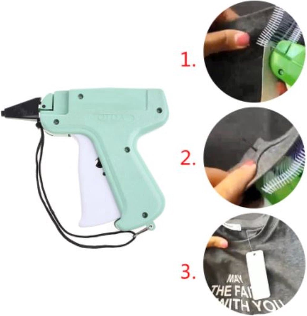 CHPN - Labelmaker - Aanschiettang - Aanschiettang voor kledinglabels - Textieltang - Set van 5 Naalden & 1000 Riddersporen - Aanschiettang voor Labels - Kledinglabels (EAN: 8720849377355)