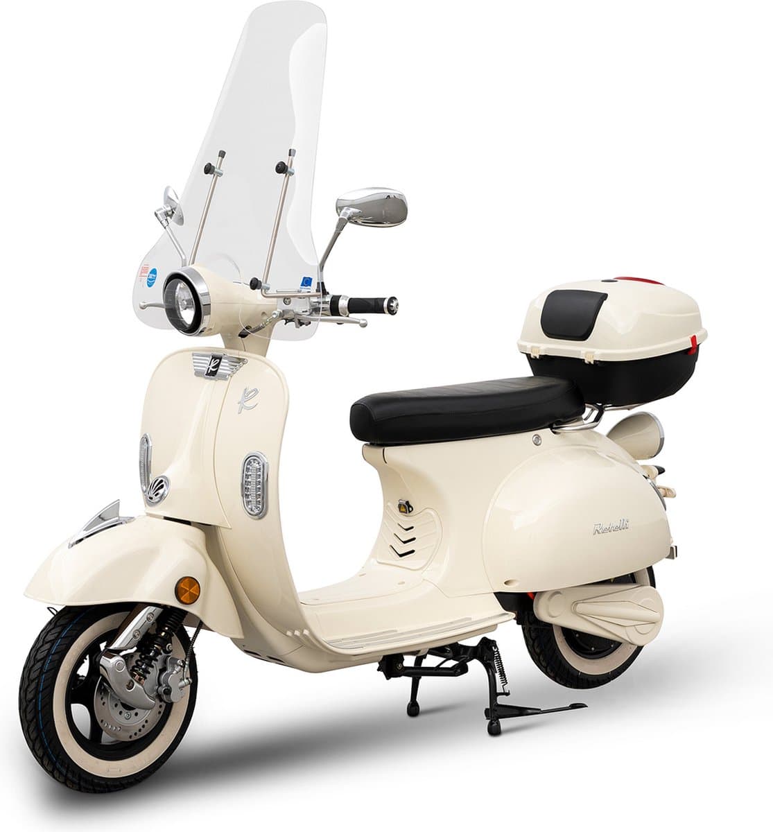 E-scooter - Retelli Vecchio Classico 20ah - Dreamy Latte - Keuze uit; Brom/snor - retro - incl kenteken, tenaamstelling en rijklaar maken (EAN: 7435104563565)