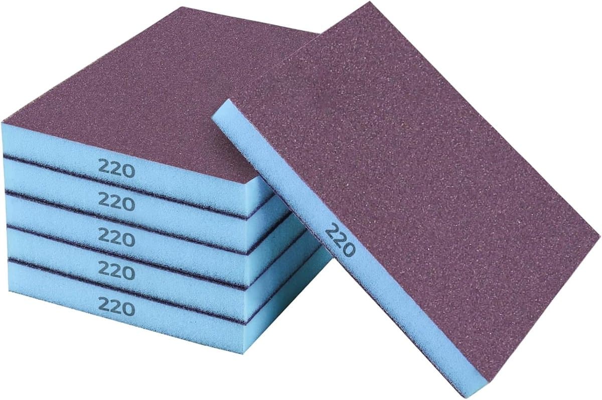 Een set van 6 schuursponzen - korrel 240 - wasbare en herbruikbare schuurpads - geschikt voor houten en metalen muren. (EAN: 3771221362143): Waarom schuursponzen (en geen papier)