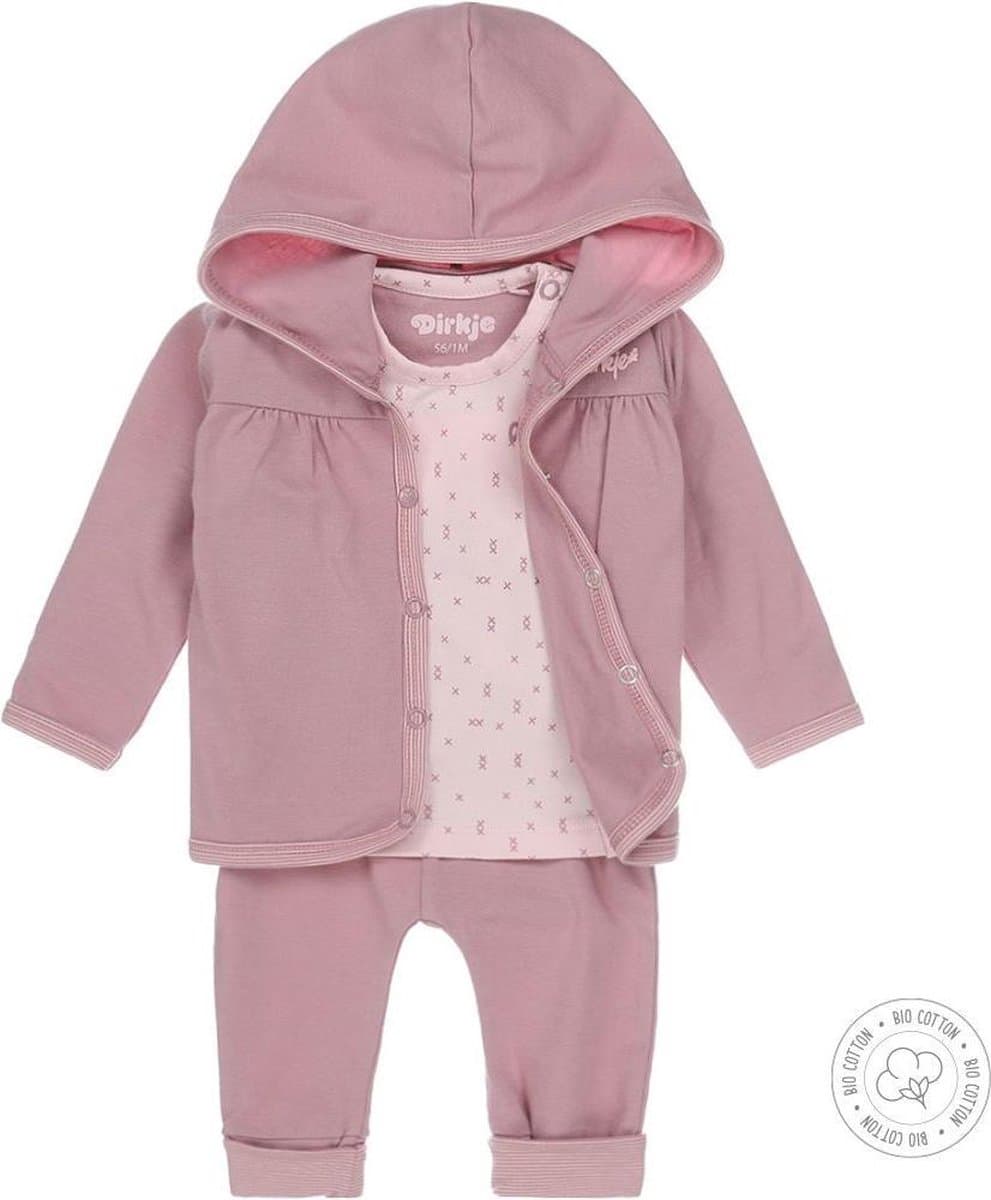 Dirkje Kledingset - 3 delig - Vestje - Broek - Shirt - Oudroze Roze - Maat 44 (EAN: 8719975644257)