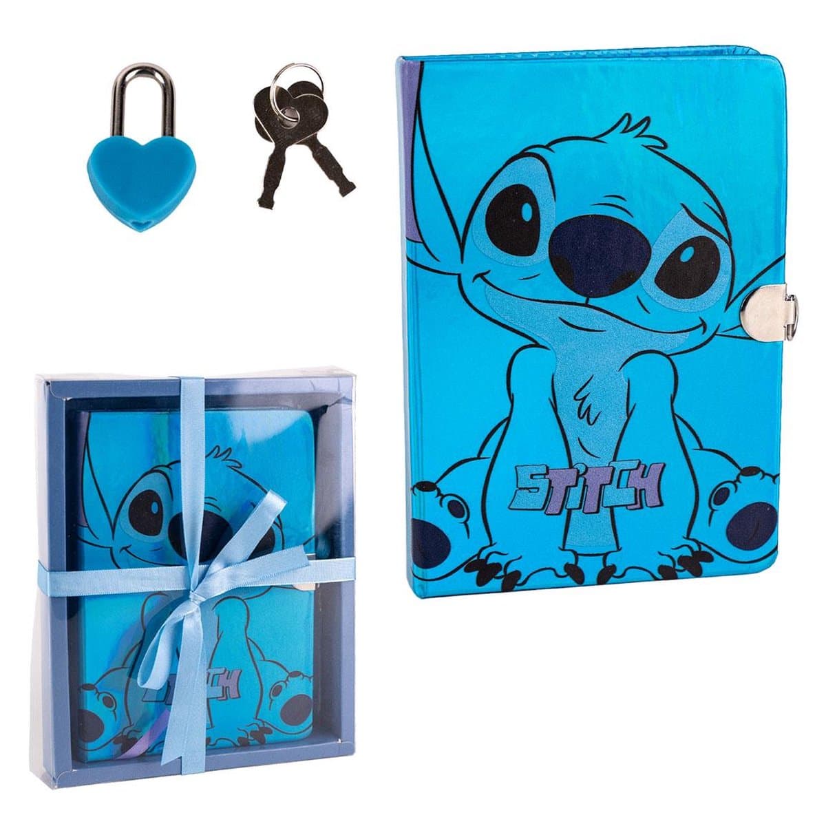Stitch Dagboek Meisjes Jongens - Met Slot - Glimmend - Cadeauverpakking - Kinderen (EAN: 8445484296921)