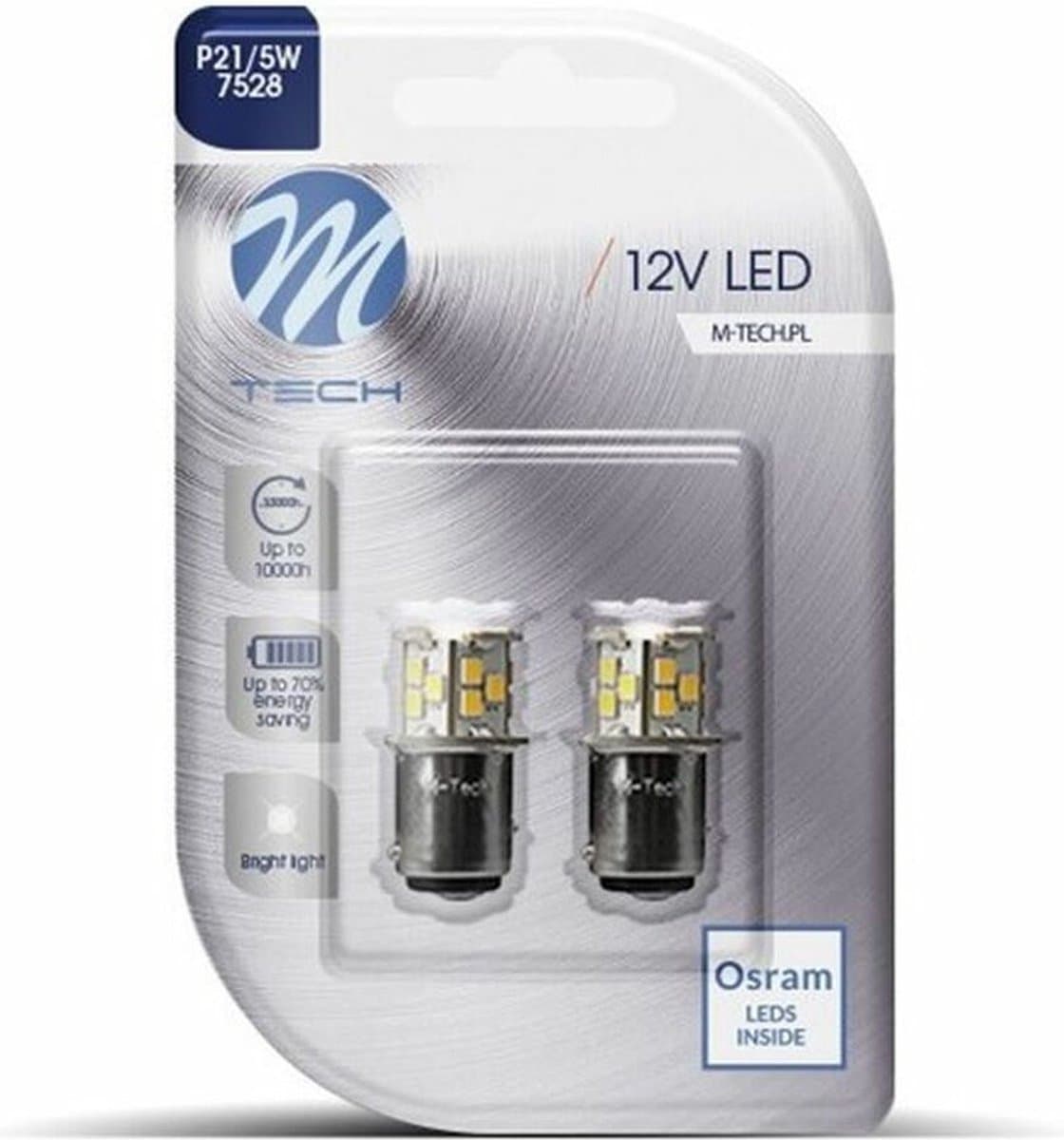 M-Tech LED - BAY15d / P21/5W 12V - Basic 21x Led diode - Wit - Set (EAN: 5901508535757)