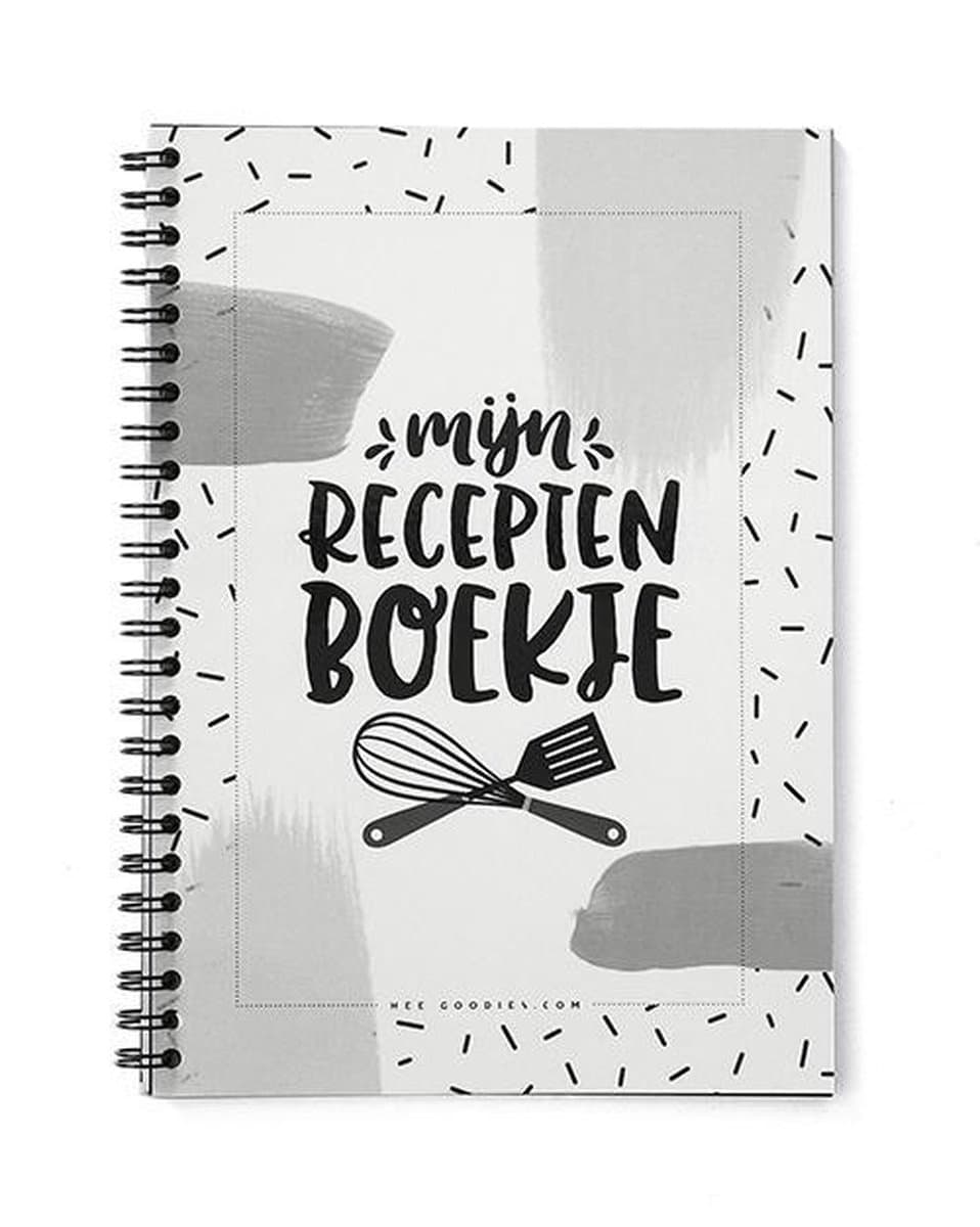 Receptenboek invulboek A5 zwart wit recepten verzamelmap receptenboekje recepten verzamelboek (EAN: 8720165218264)