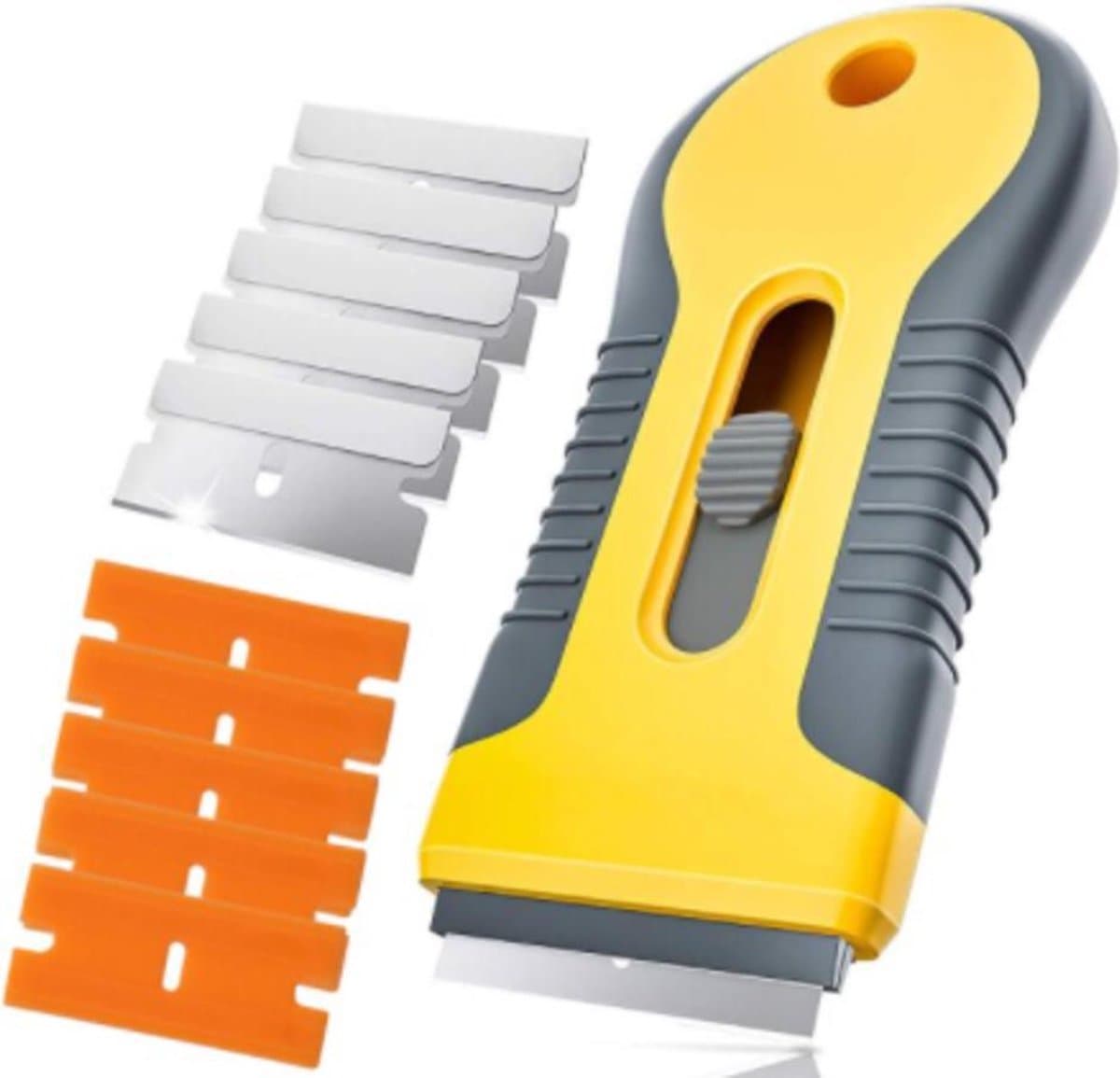 Glasschraper - Verfkrabber - Glaskrabber - Kookplaat Schraper - Verfschraper - Met 5 Metalen en 5 Plastic Mesjes (EAN: 7434217561581): Waarom dit kleine ding een krachtpatser is