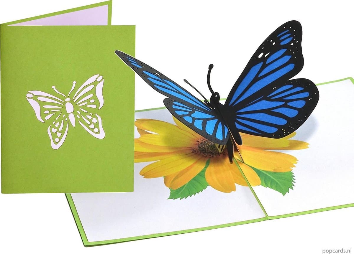 Popcards popupkaarten – Vlinder op Zonnebloem Moederdag Verjaardag Felicitatie pop-up kaart 3D wenskaart (EAN: 8945005026834)