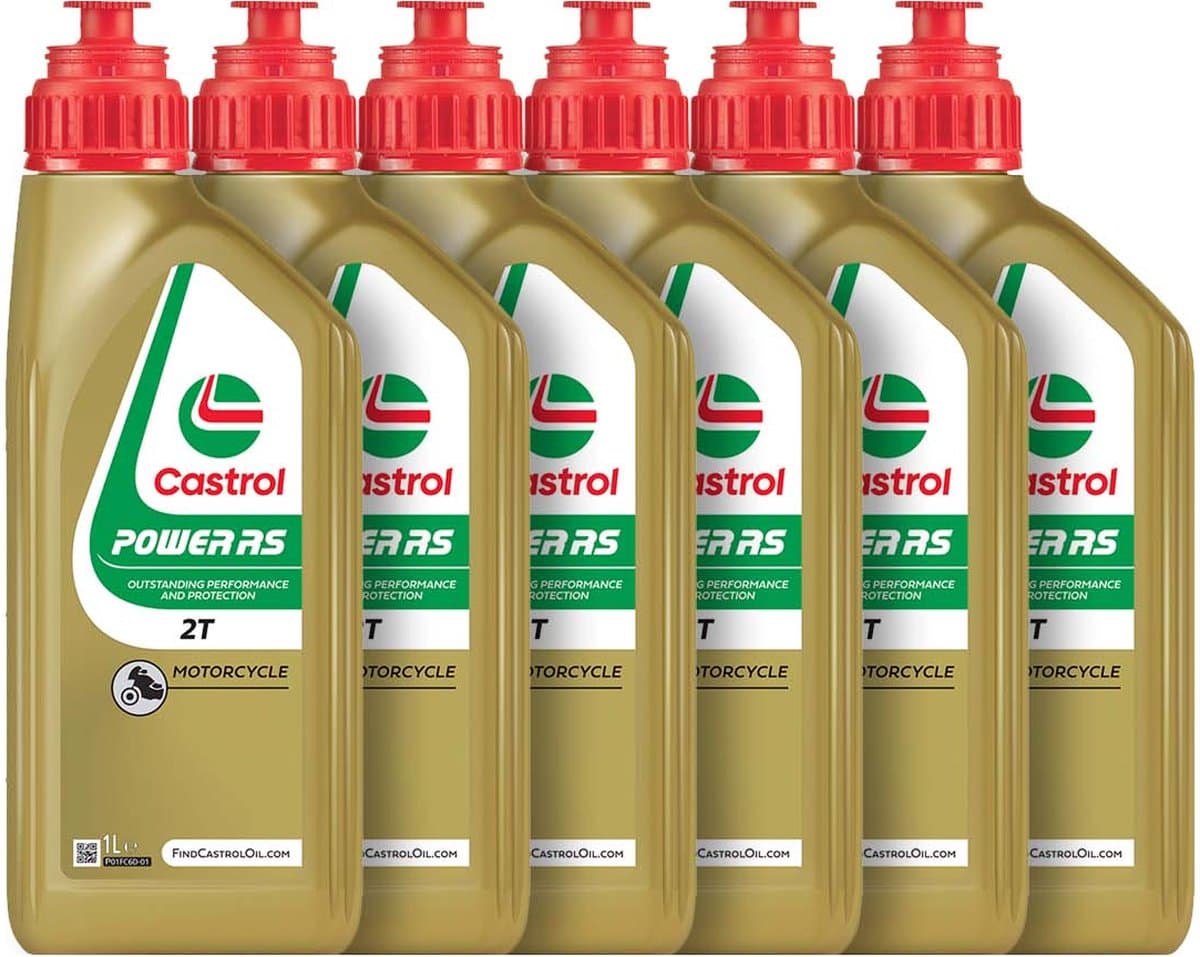 6 Stuks Castrol Power RS 2t volsyntetische 2 takt olie 1 liter (EAN: 6150545368357)
