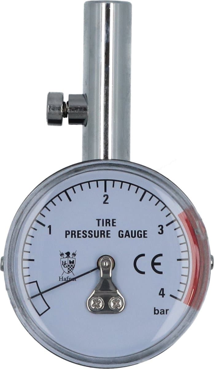 Carpoint Bandenspanningsmeter - Meetbereik van 0-4 BAR – Analoog – Zeer nauwkeurig meten - Met ontluchtingsventiel - Duidelijk leesbare display (EAN: 8711293007066)