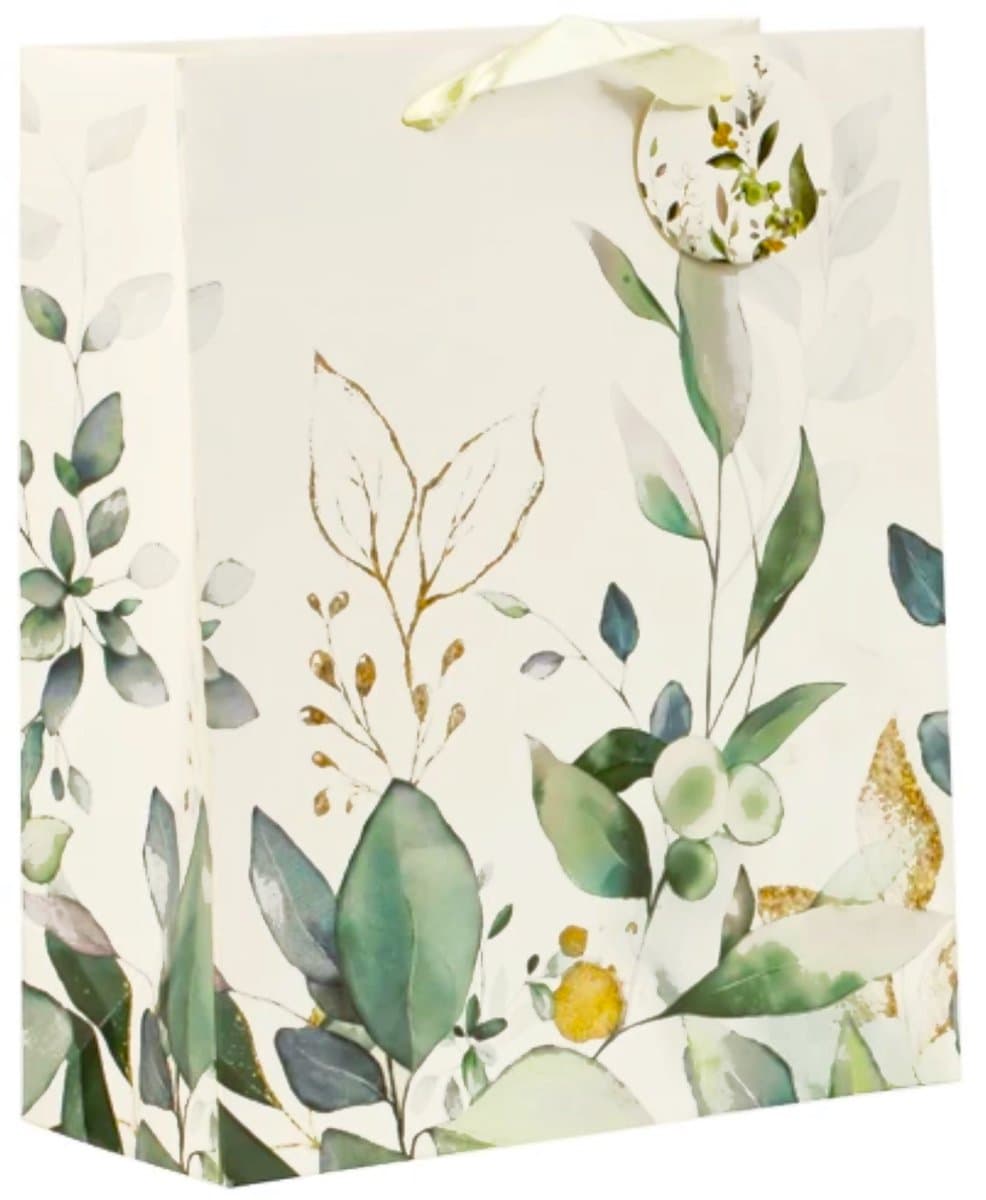 Cadeautas - Grote luxe Geschenktas - Cadeauzak - Geschenkzak - Groene Bladeren - 26x12x36cm - Gratis Verzonden (EAN: 8720813737659): Eerste indruk stijlvol én praktisch