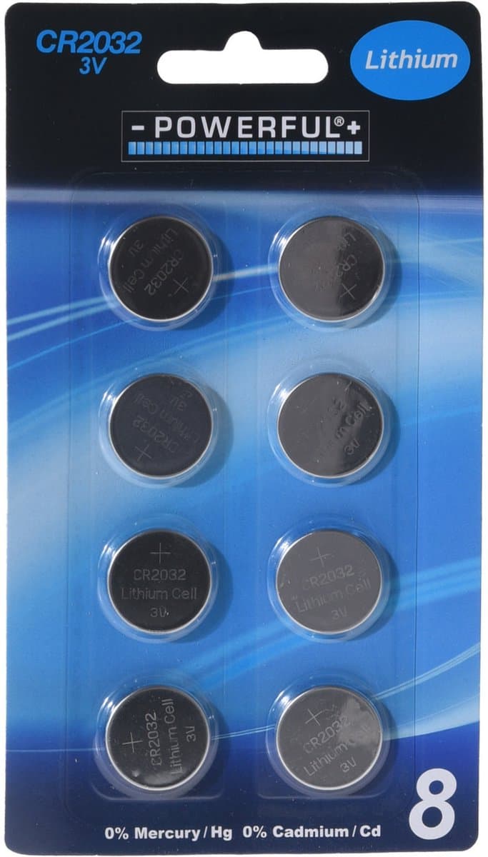 3V CR2032 Powerfull Lithium  Batterijen - 8 stuks (EAN: 8711295770142)